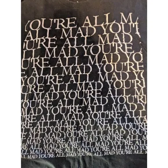 Alice In Wonderland Women's XL T-Shirt Disney You're All Mad Here Top Black Tee - Picture 6 of 7